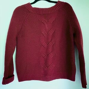 Anthropologie Hazel Burgundy Chunky Knit Boat Sweater!